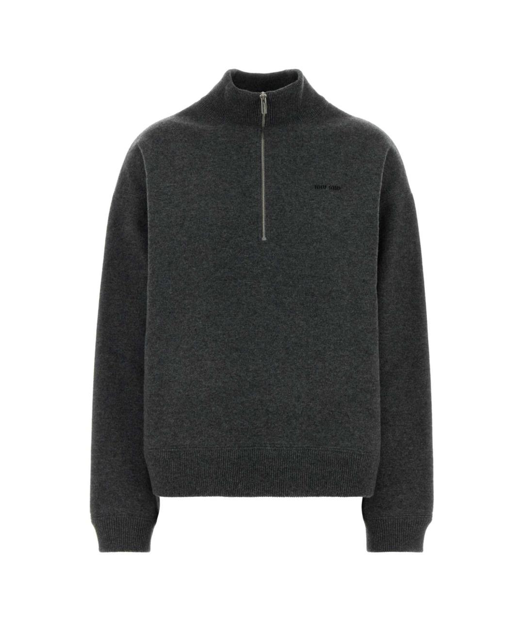 MIU MIU Серый кашемировый джемпер / свитер, фото 1