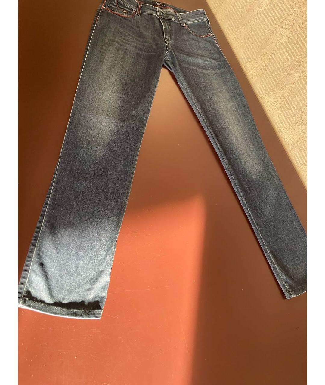 ARMANI JEANS Синие хлопко-эластановые прямые джинсы, фото 7