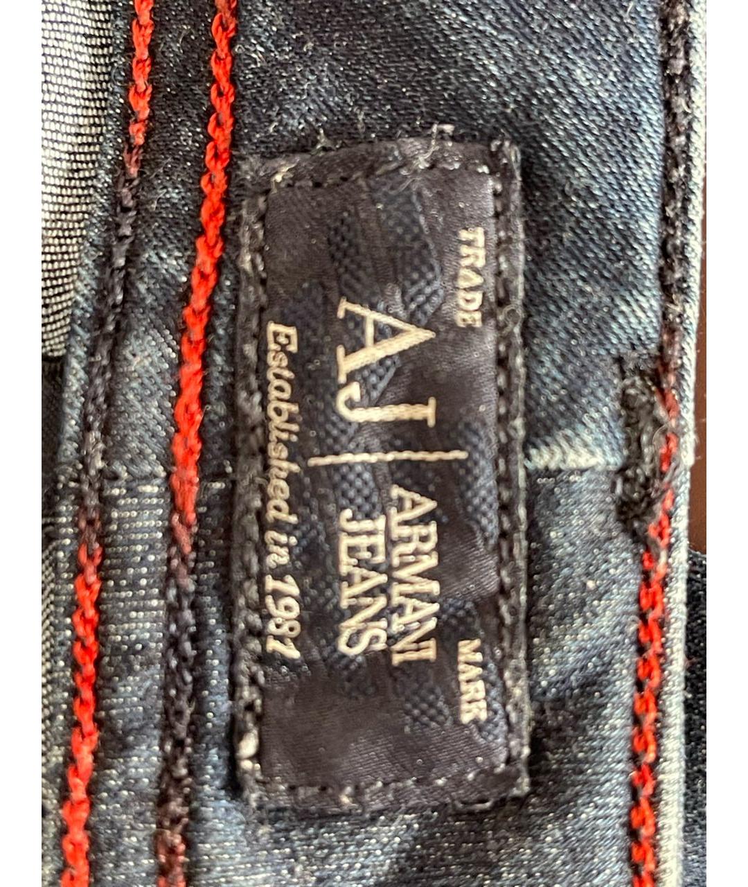 ARMANI JEANS Синие хлопко-эластановые прямые джинсы, фото 6