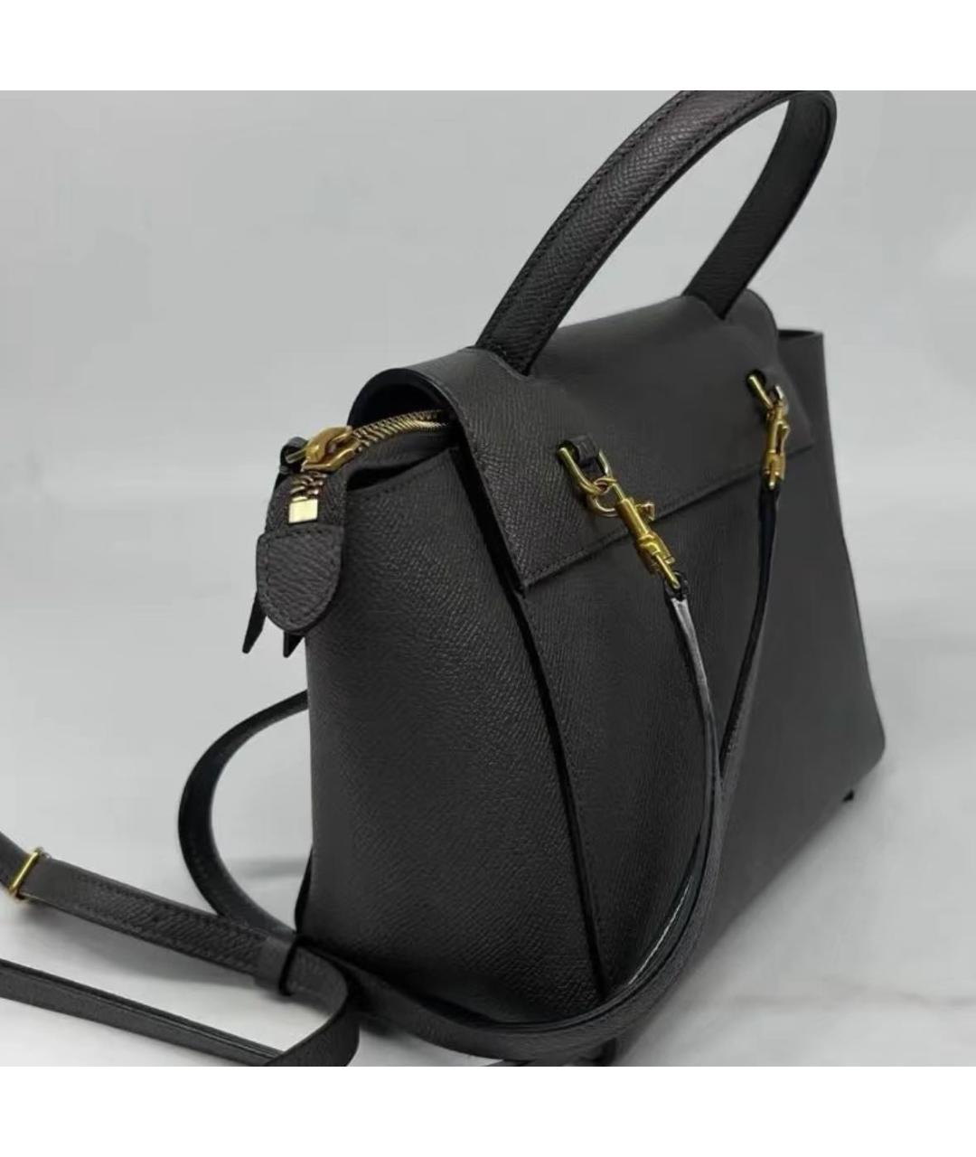 CELINE Черная кожаная сумка с короткими ручками, фото 3
