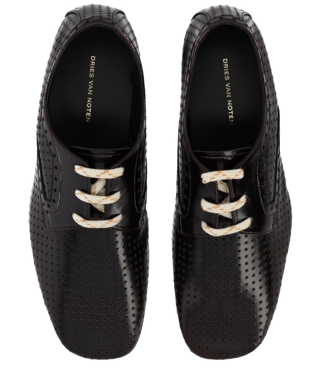 DRIES VAN NOTEN Черные кожаные ботинки, фото 6