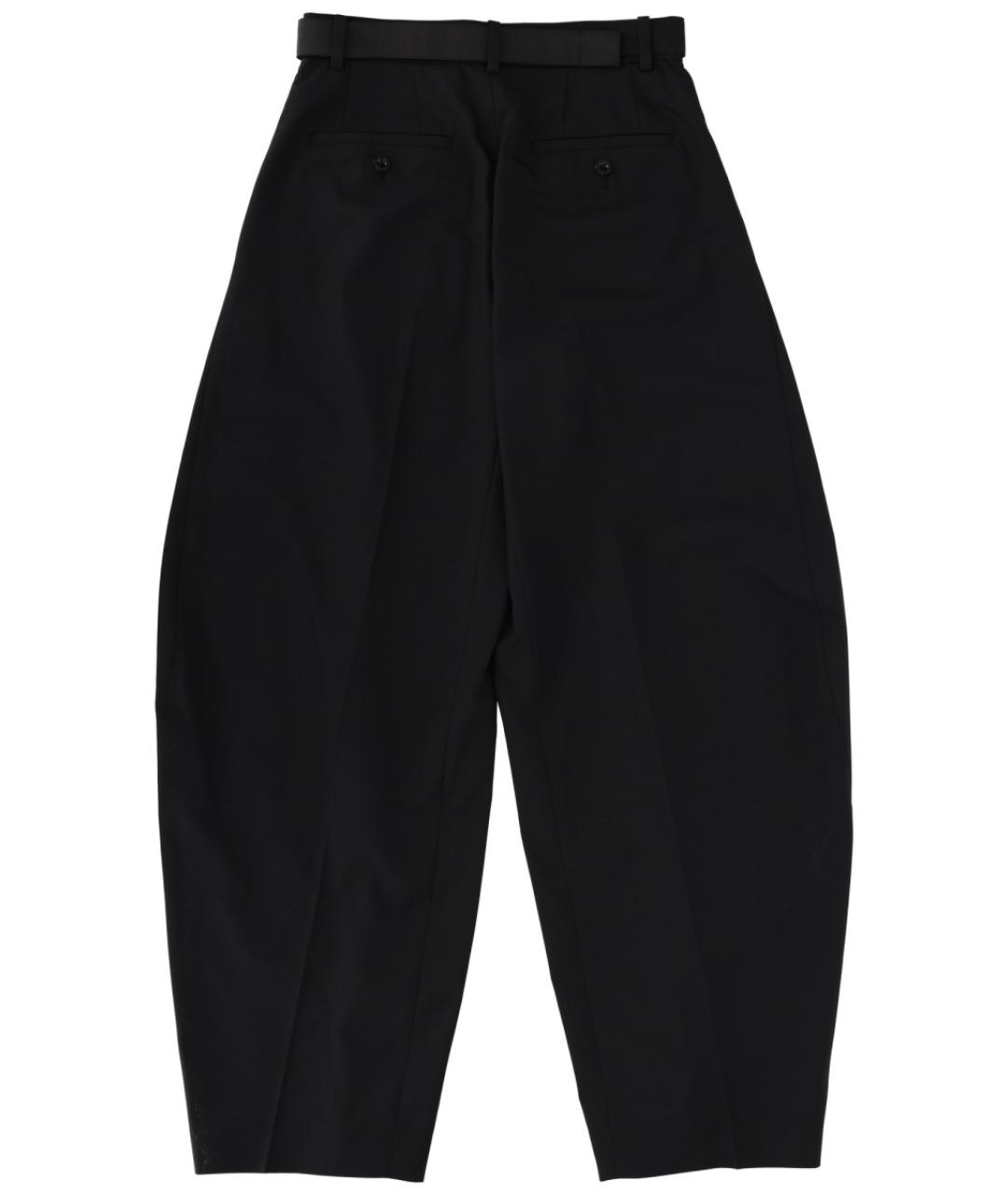 SACAI Черные шерстяные прямые брюки, фото 2