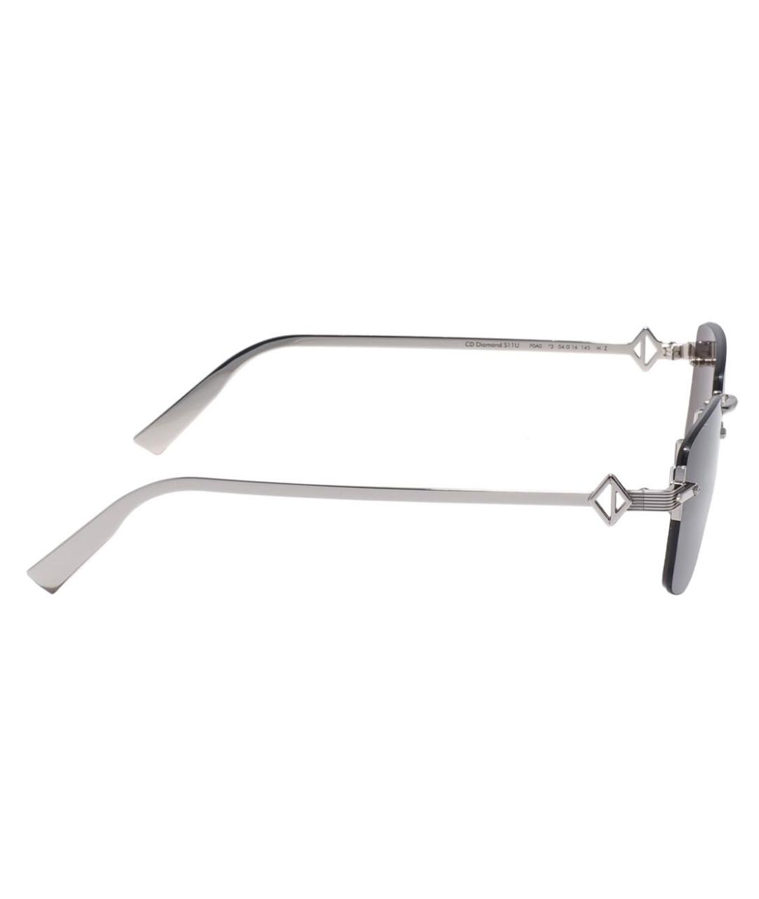 CHRISTIAN DIOR Серебряные металлические солнцезащитные очки, фото 3
