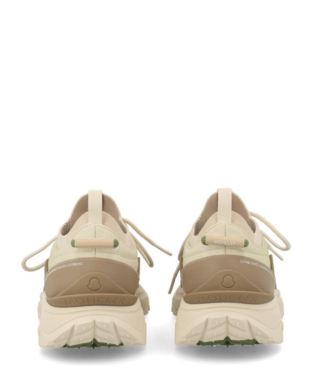 MONCLER Зеленые текстильные низкие кроссовки / кеды, фото 4