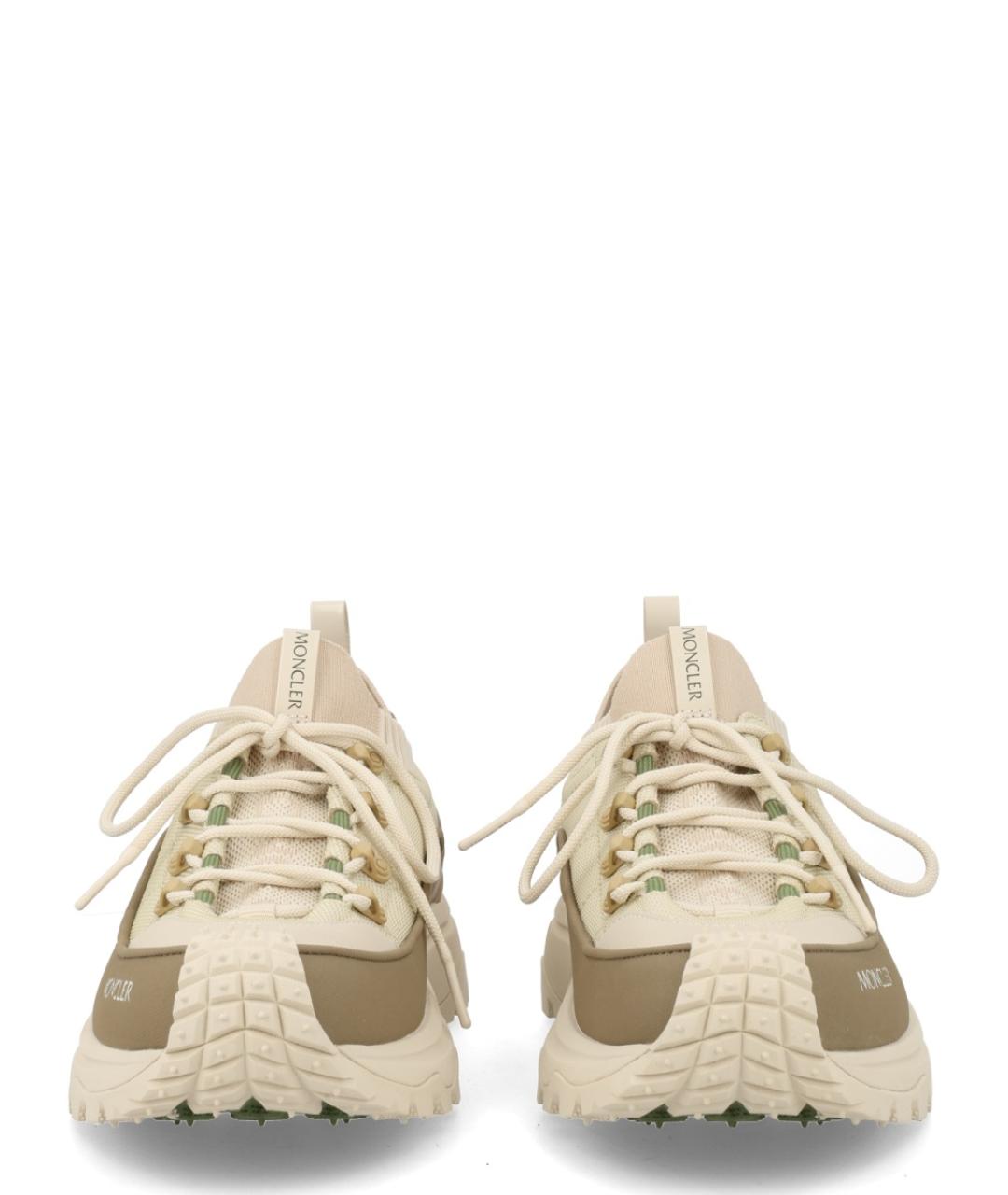 MONCLER Зеленые текстильные низкие кроссовки / кеды, фото 3
