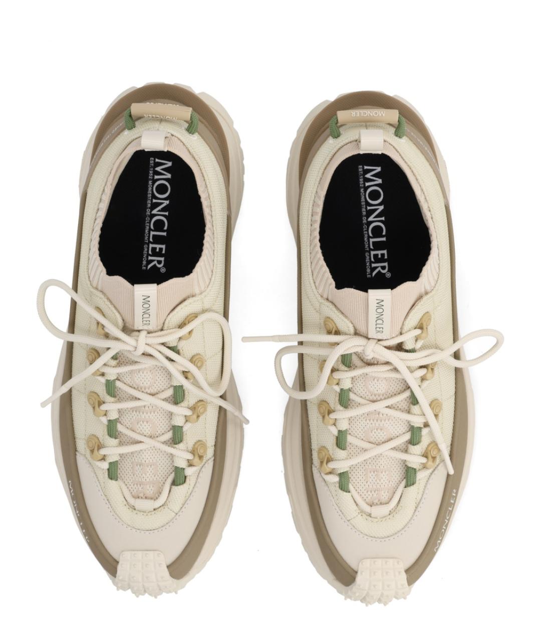 MONCLER Зеленые текстильные низкие кроссовки / кеды, фото 5