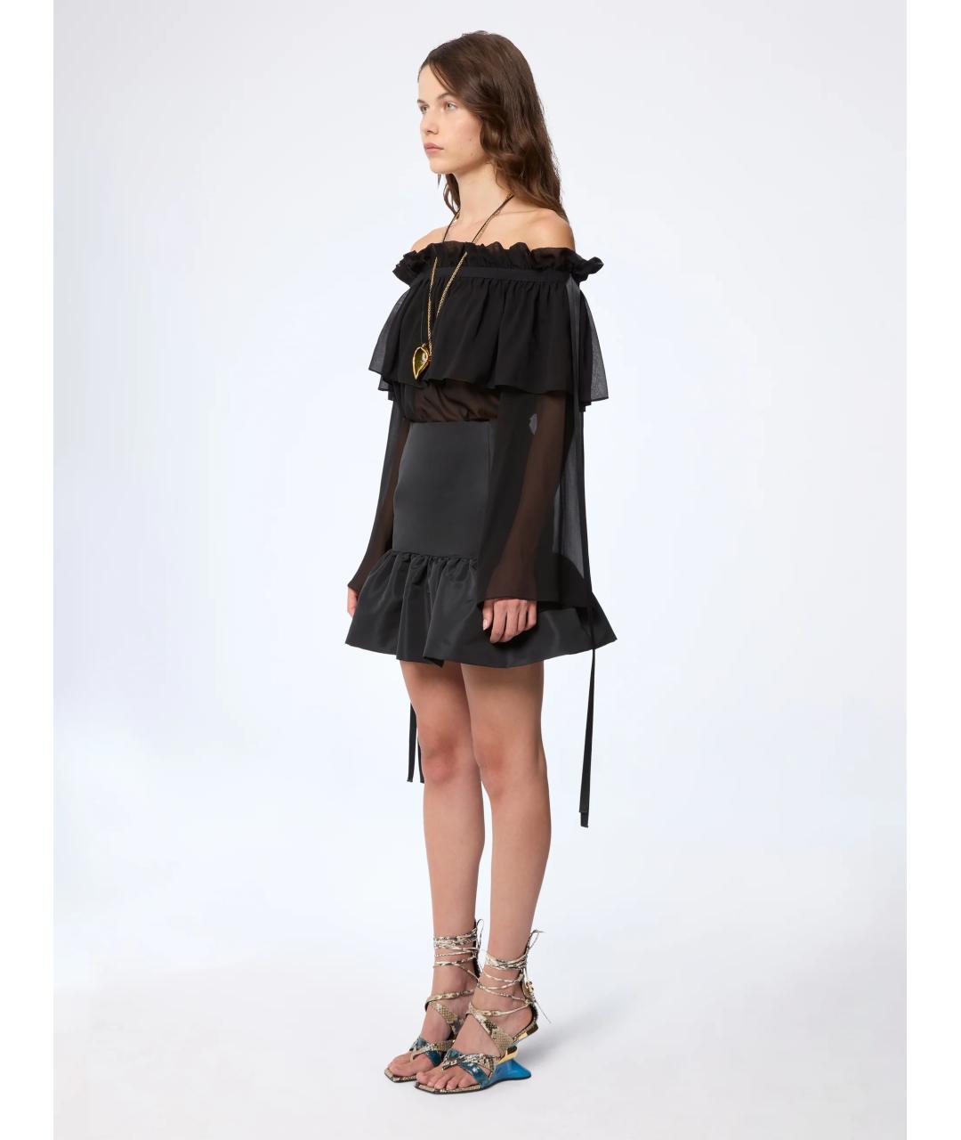 NINA RICCI Черная полиэстеровая юбка мини, фото 3