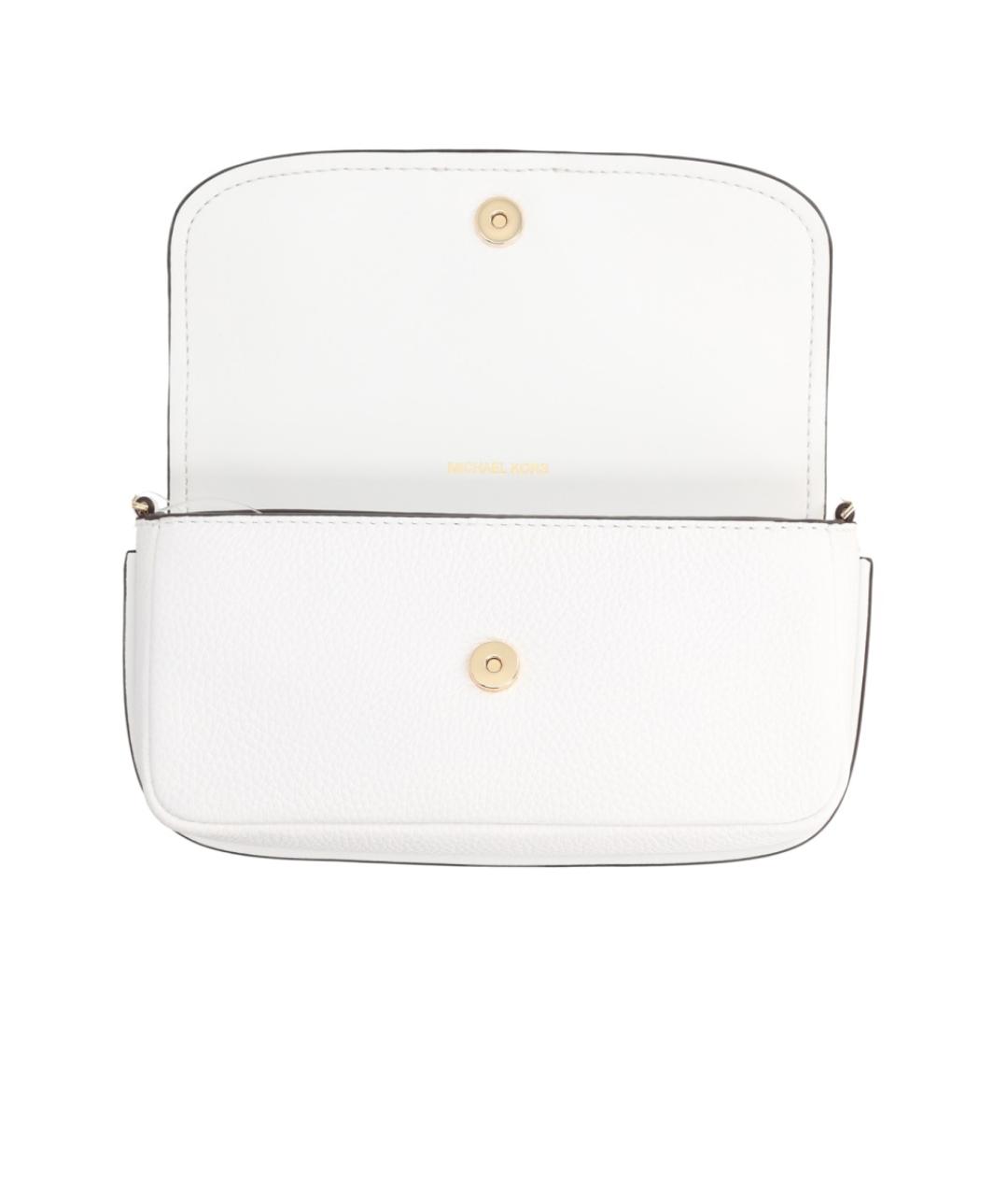MICHAEL KORS Белая кожаная сумка через плечо, фото 4