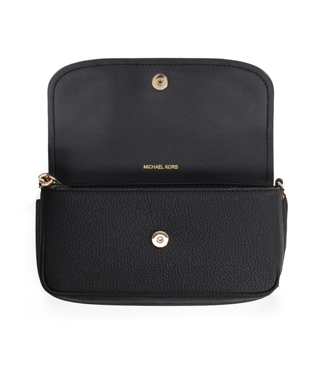 MICHAEL KORS Черная кожаная сумка через плечо, фото 4