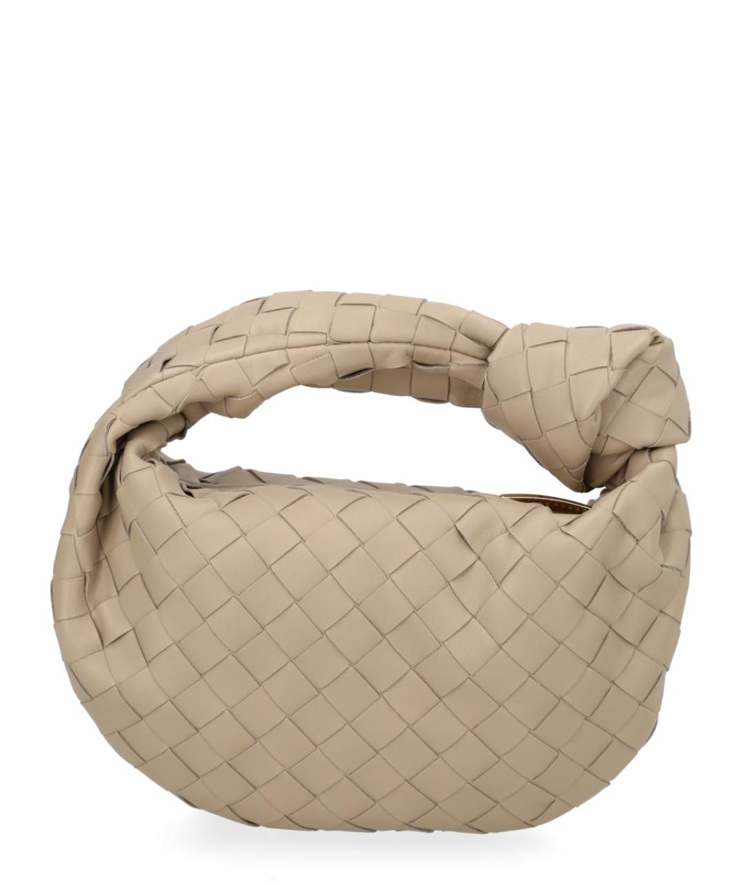 BOTTEGA VENETA Бежевая кожаная сумка с короткими ручками, фото 3