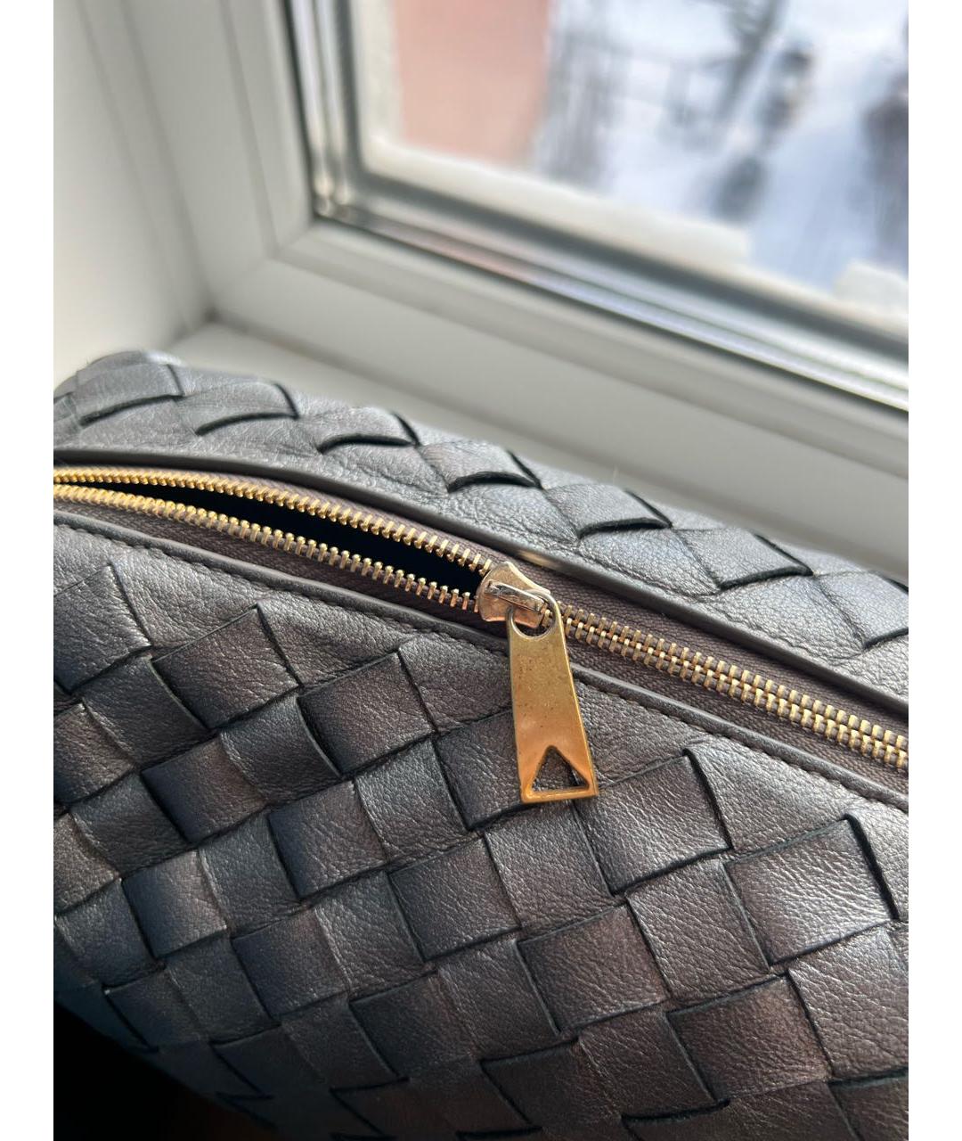 BOTTEGA VENETA Серебряная кожаная сумка через плечо, фото 6