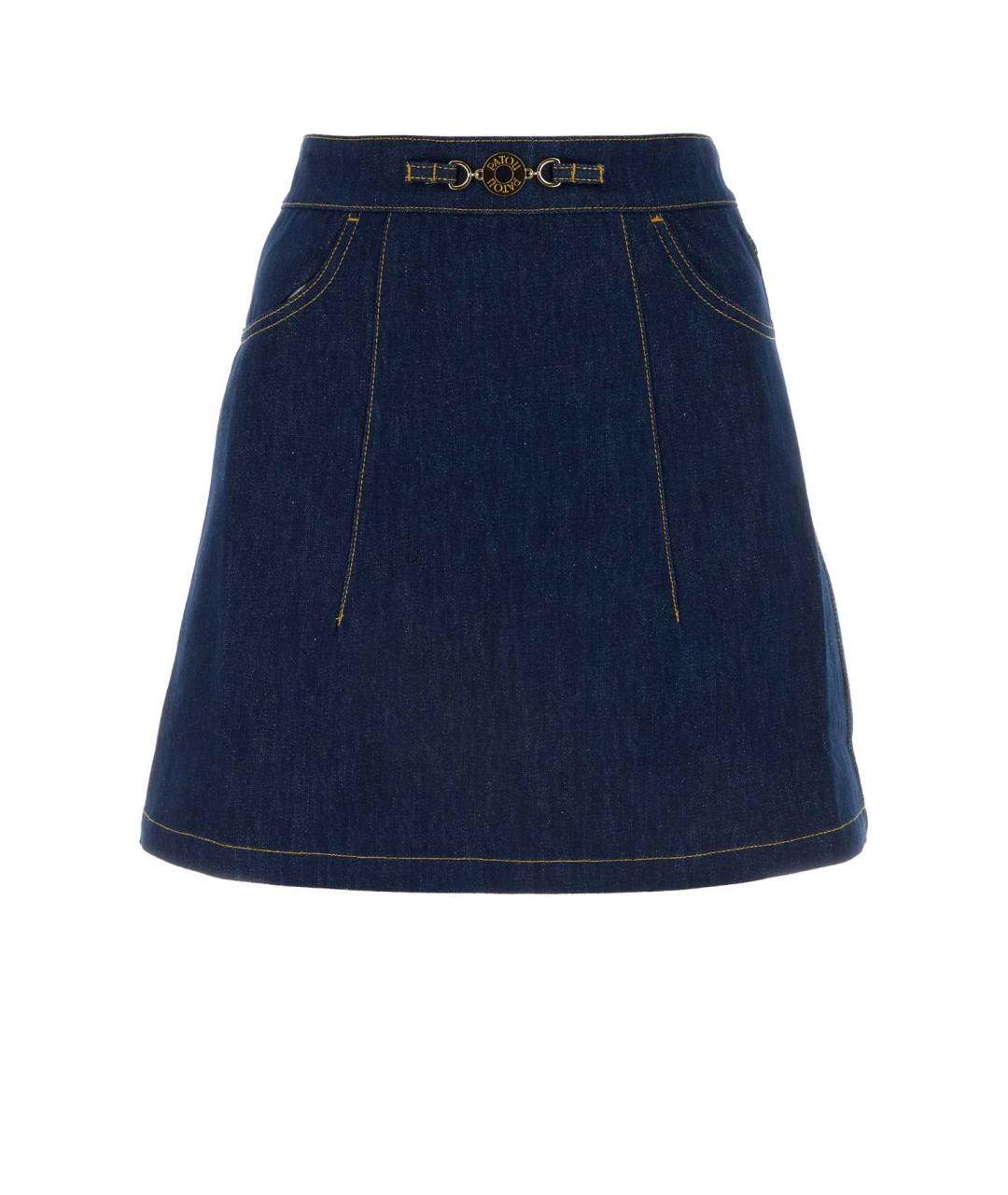 PATOU Синяя хлопковая юбка миди, фото 1