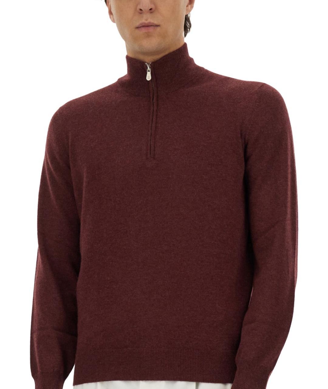 BRUNELLO CUCINELLI Коричневый кашемировый джемпер / свитер, фото 4