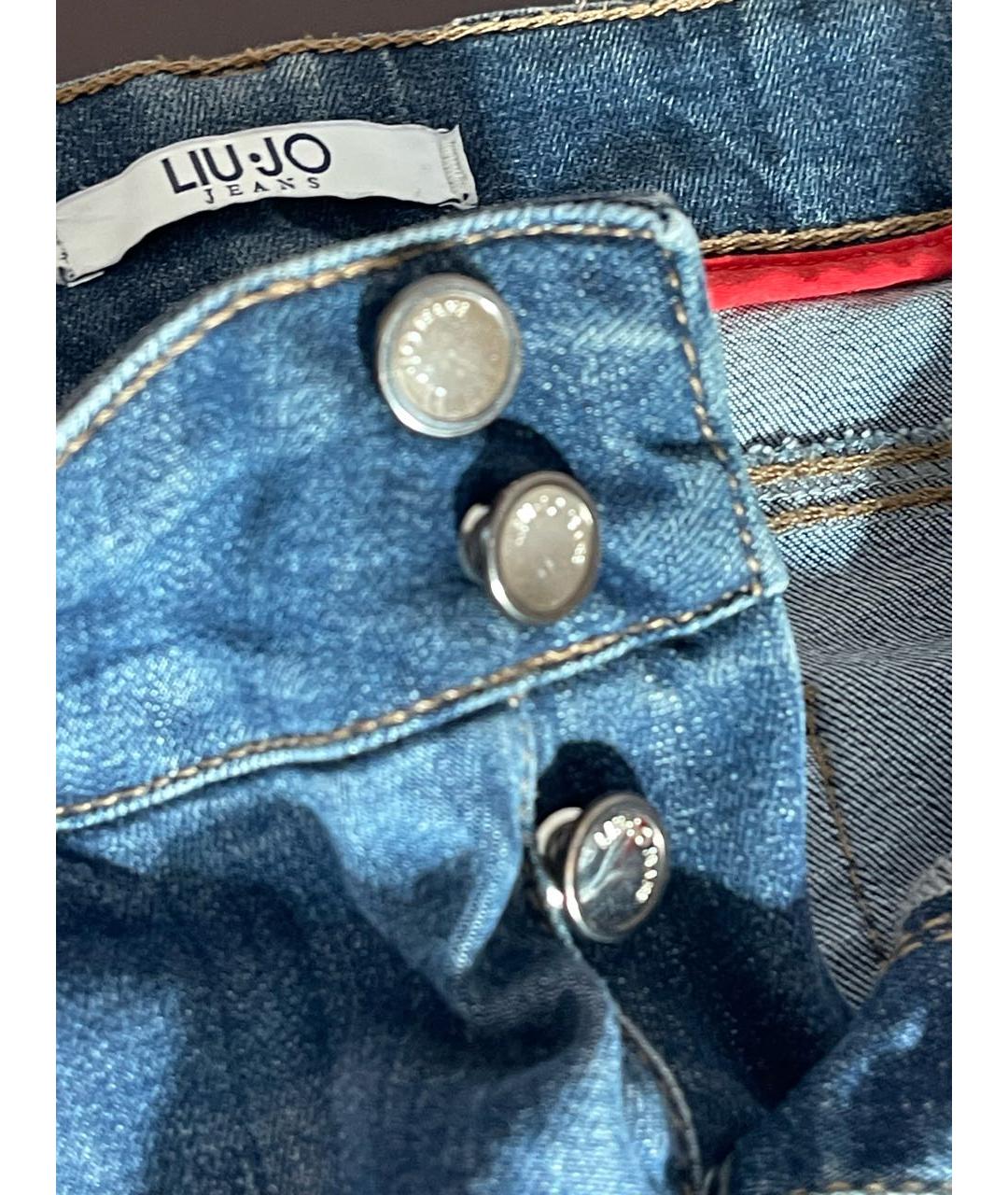 LIU JO Синие хлопко-эластановые прямые джинсы, фото 2