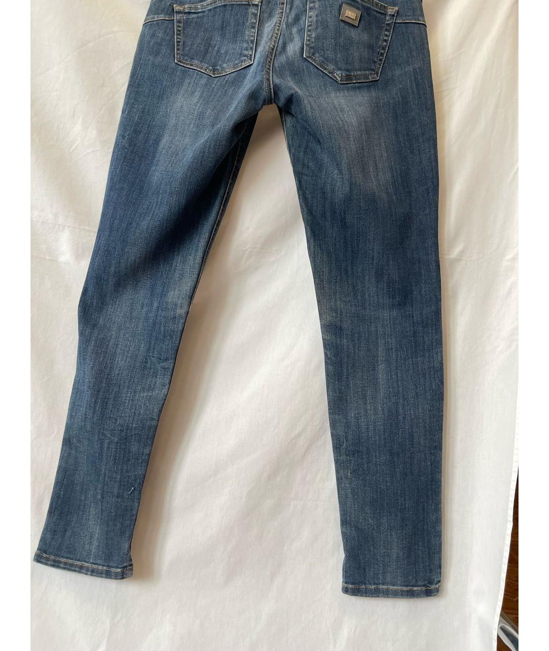 LIU JO Синие хлопко-эластановые прямые джинсы, фото 6