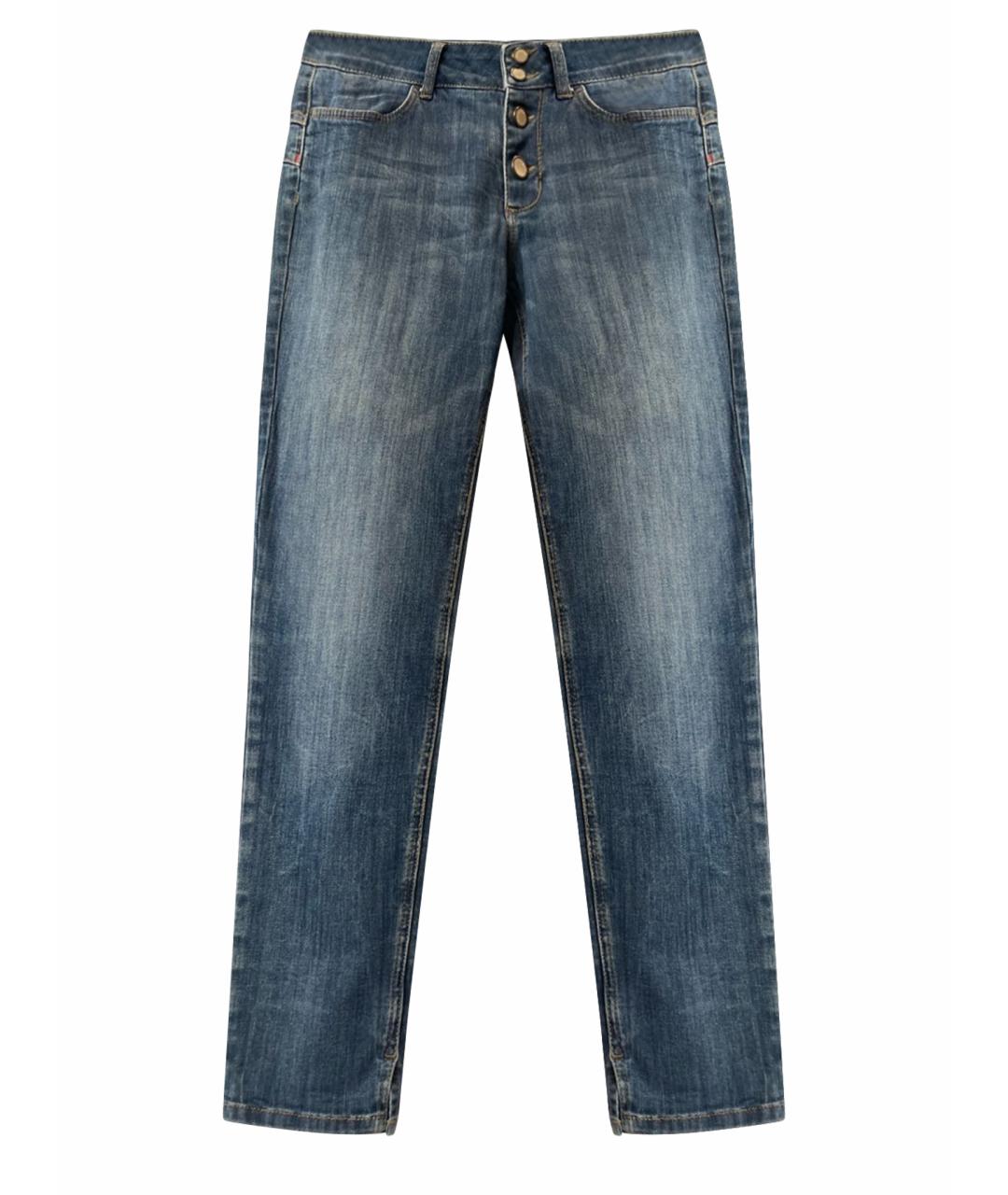 LIU JO Синие хлопко-эластановые прямые джинсы, фото 1