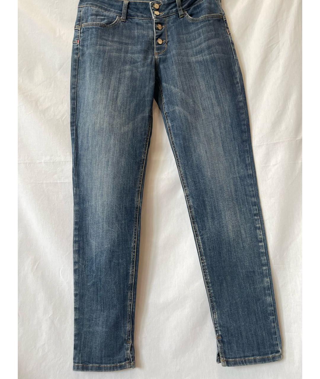 LIU JO Синие хлопко-эластановые прямые джинсы, фото 8