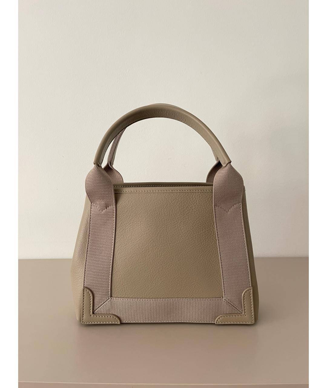 BALENCIAGA Бежевая кожаная сумка через плечо, фото 3