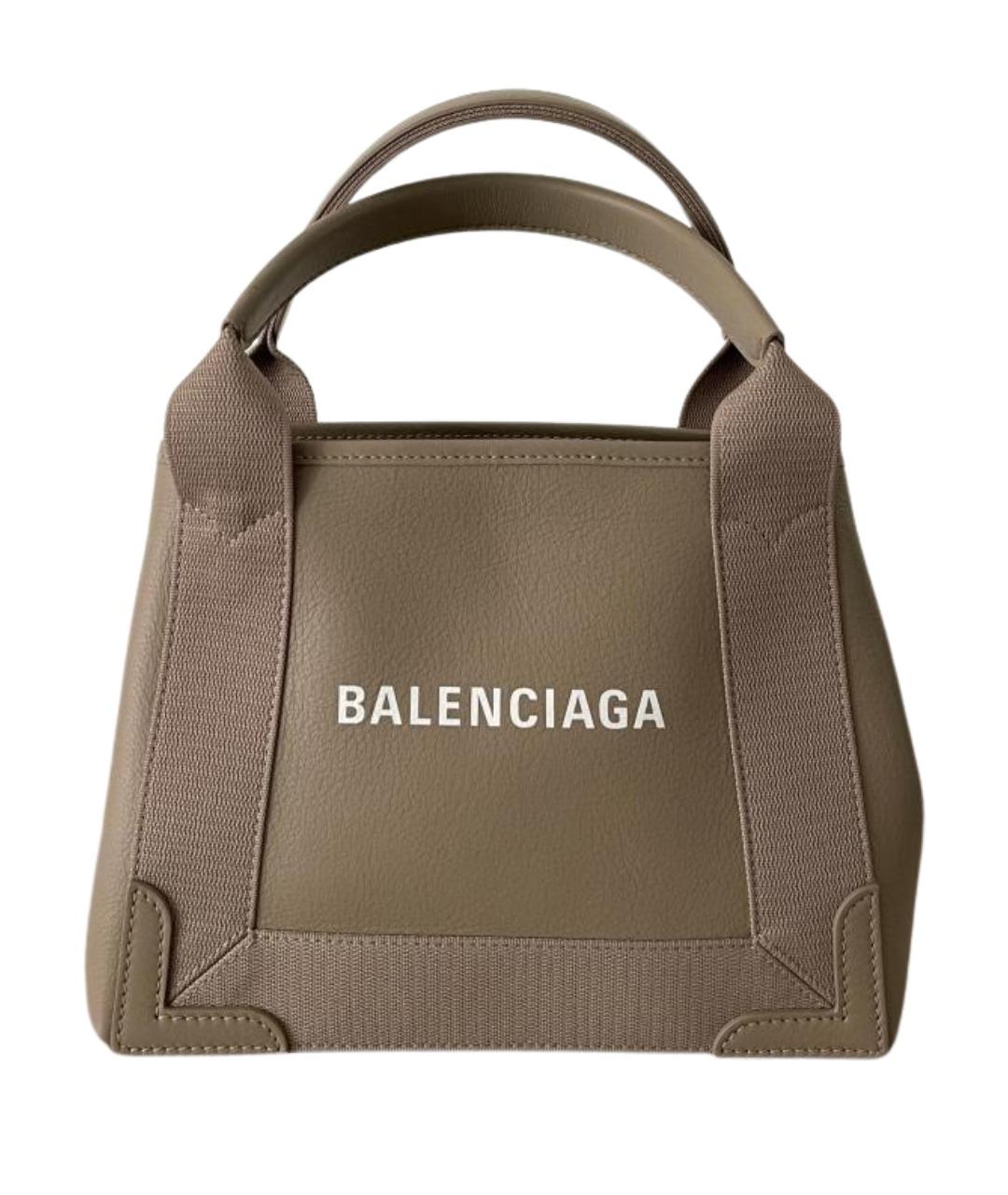 BALENCIAGA Бежевая кожаная сумка через плечо, фото 1