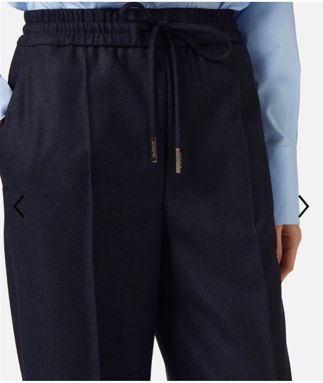 ICEBERG Темно-синие шерстяные прямые брюки, фото 8