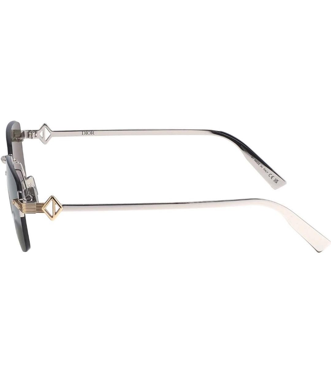 CHRISTIAN DIOR Серебряные металлические солнцезащитные очки, фото 3