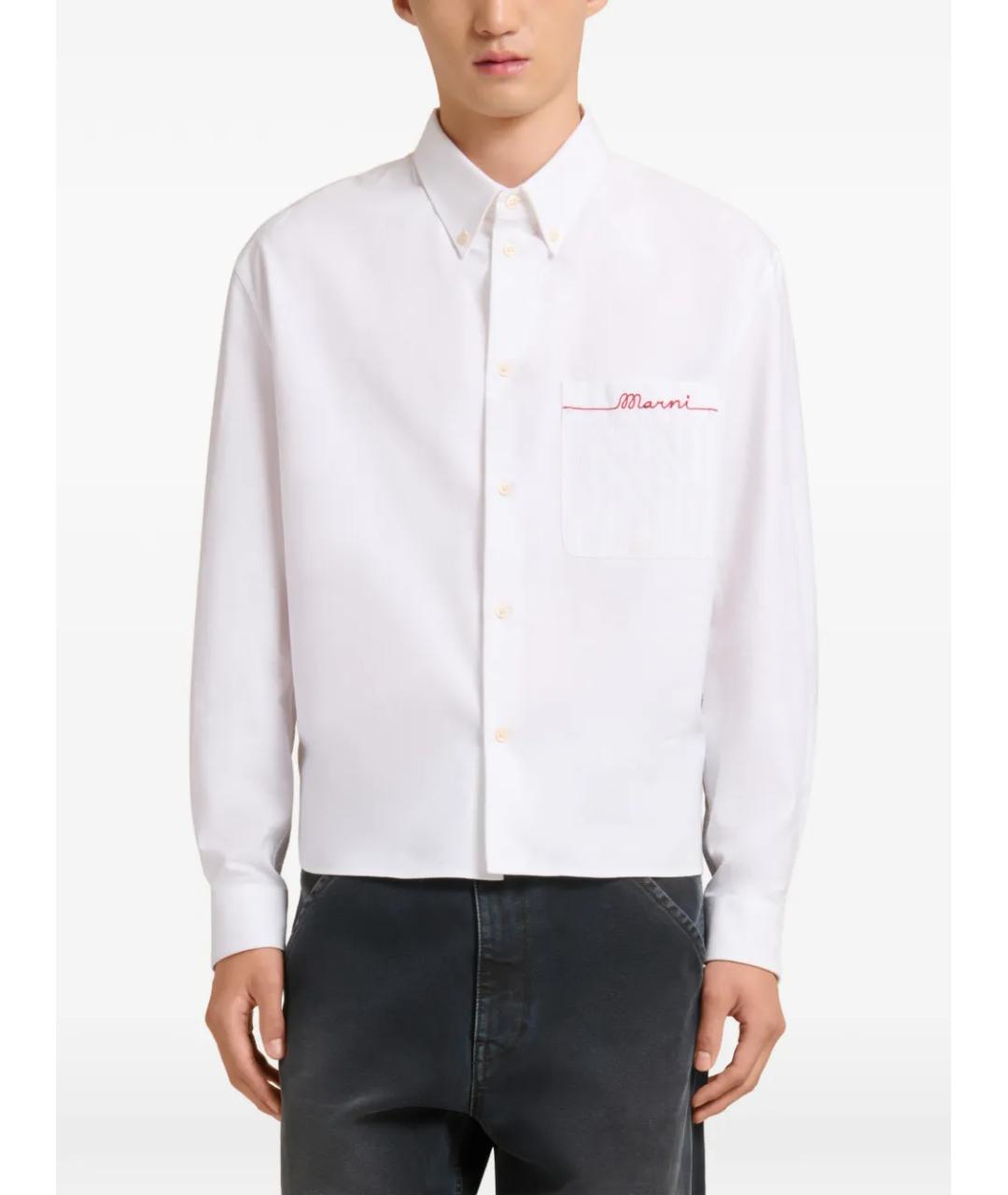 MARNI Белая хлопковая кэжуал рубашка, фото 3