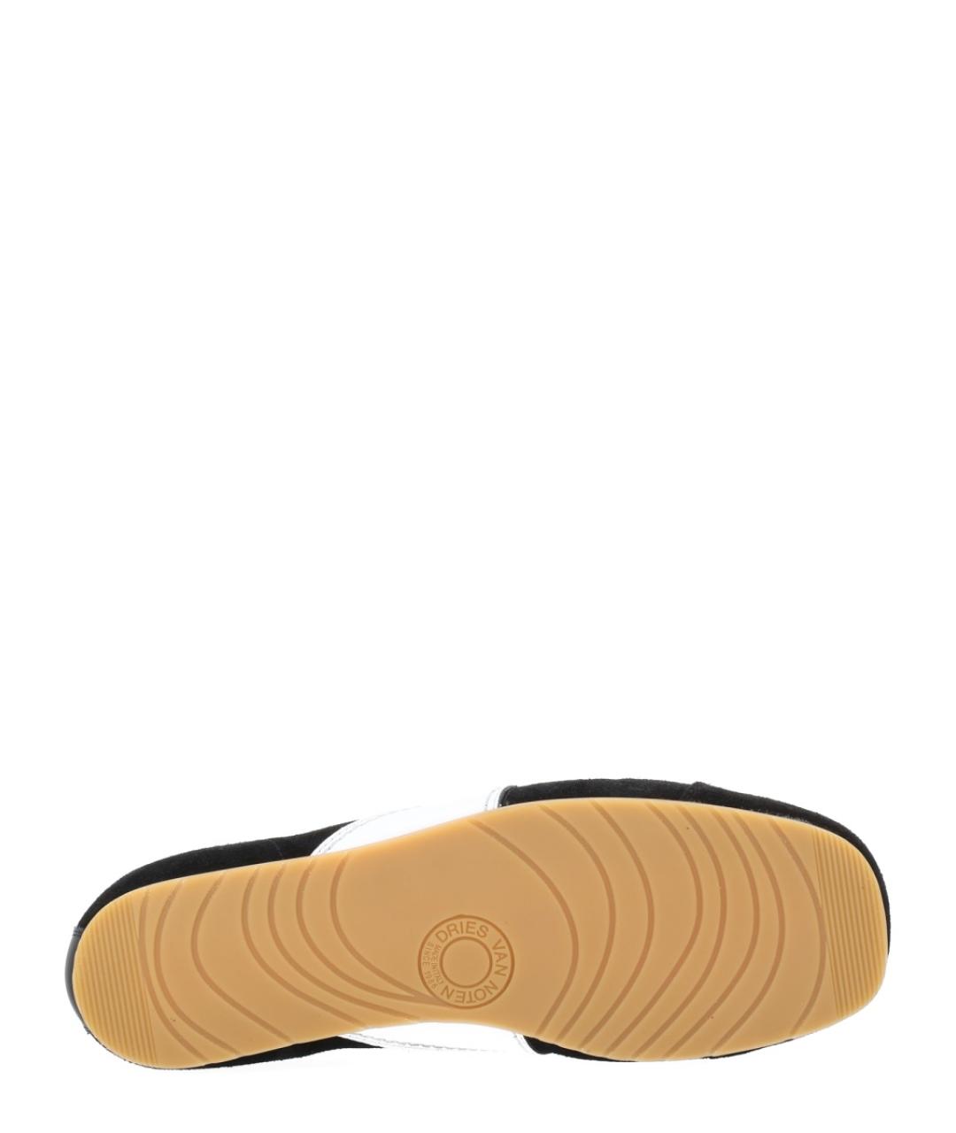 DRIES VAN NOTEN Черные кожаные низкие кроссовки / кеды, фото 6