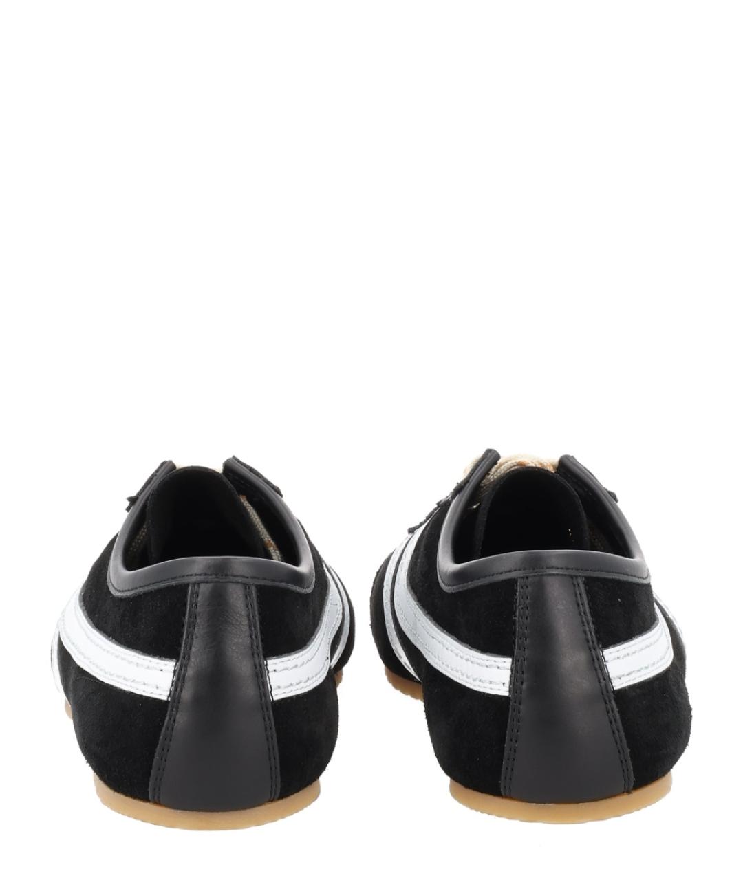 DRIES VAN NOTEN Черные кожаные низкие кроссовки / кеды, фото 4