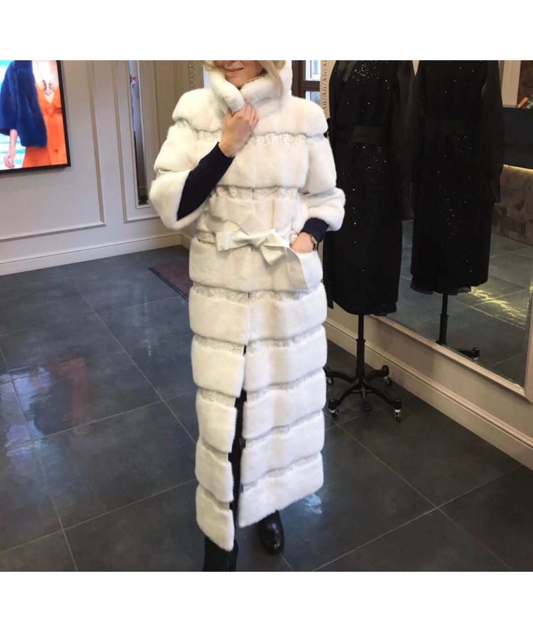 GIULIANA TESO Белая меховая шуба, фото 2