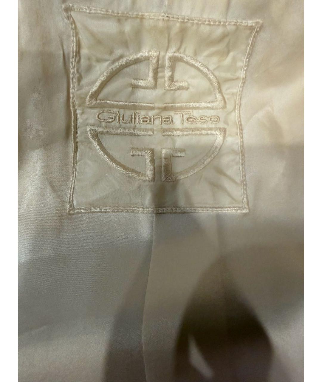 GIULIANA TESO Белая меховая шуба, фото 4