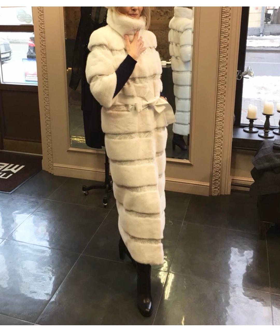 GIULIANA TESO Белая меховая шуба, фото 3