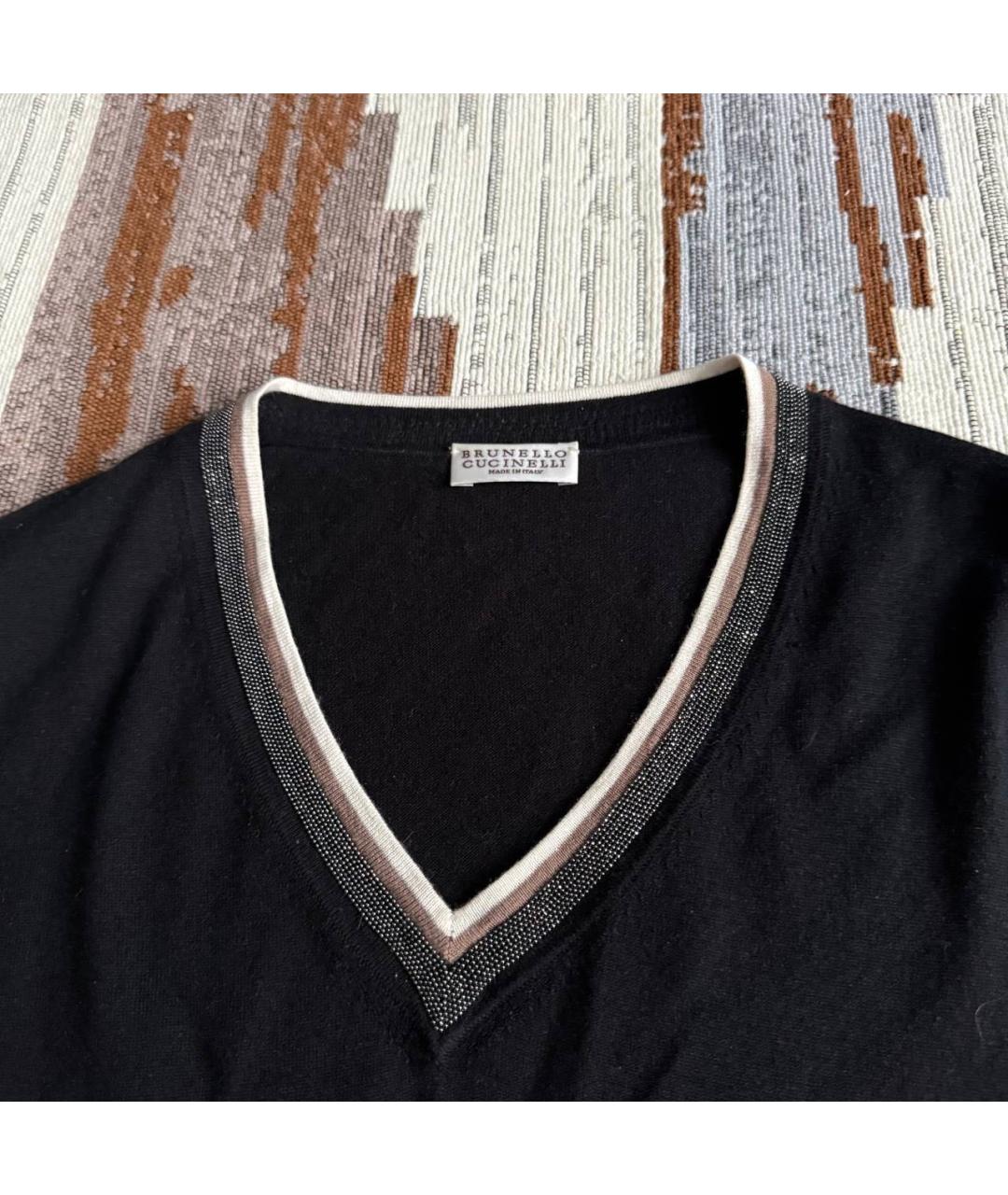 BRUNELLO CUCINELLI Черный шелковый джемпер / свитер, фото 2