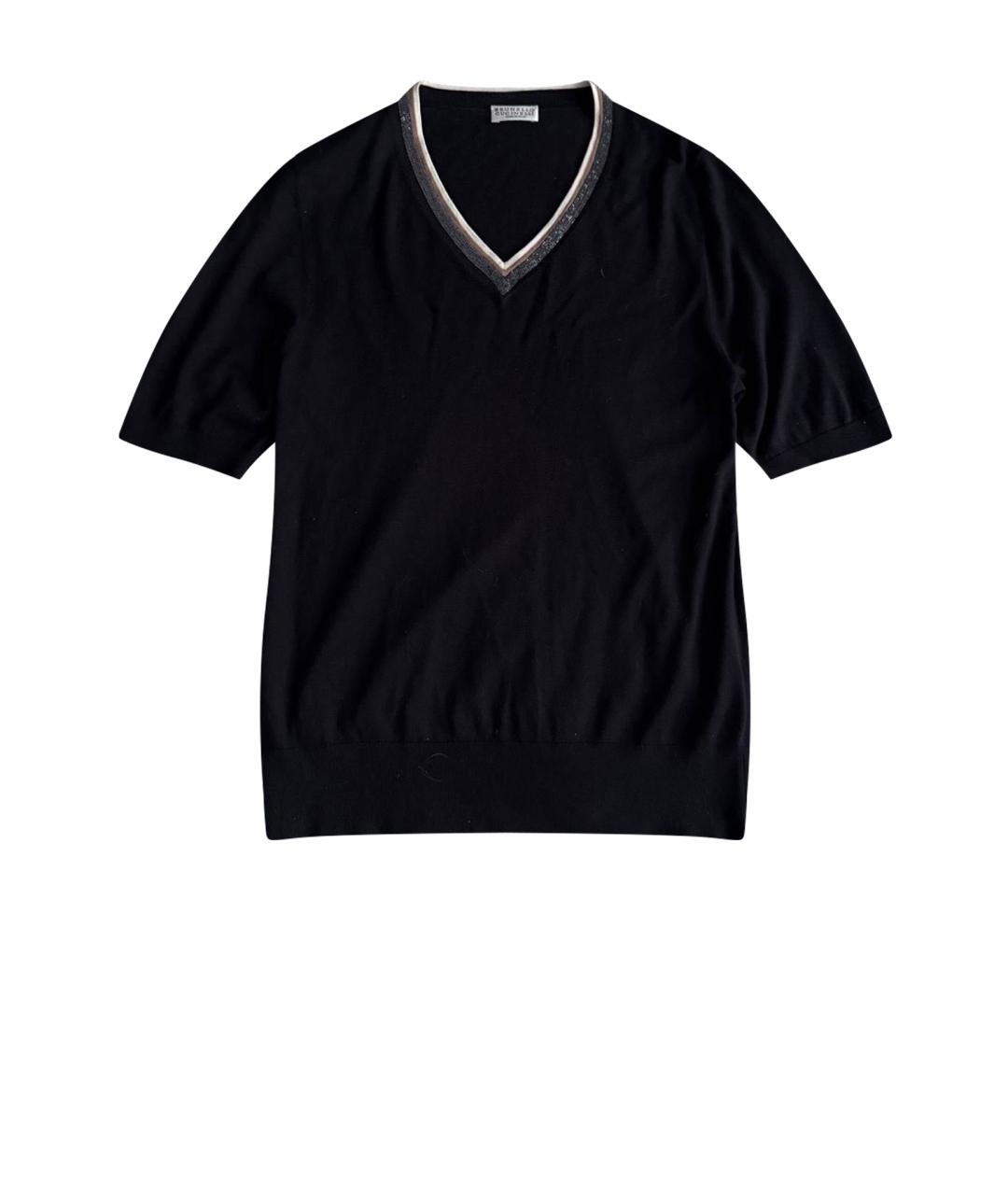 BRUNELLO CUCINELLI Черный шелковый джемпер / свитер, фото 1