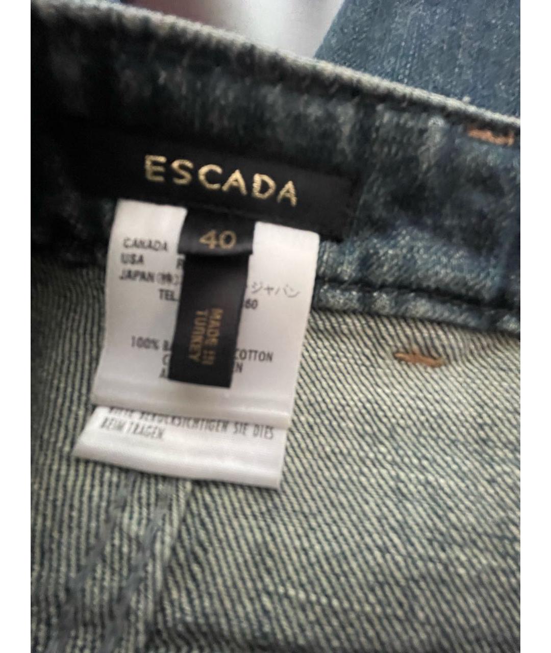 ESCADA Синие хлопковые прямые джинсы, фото 3