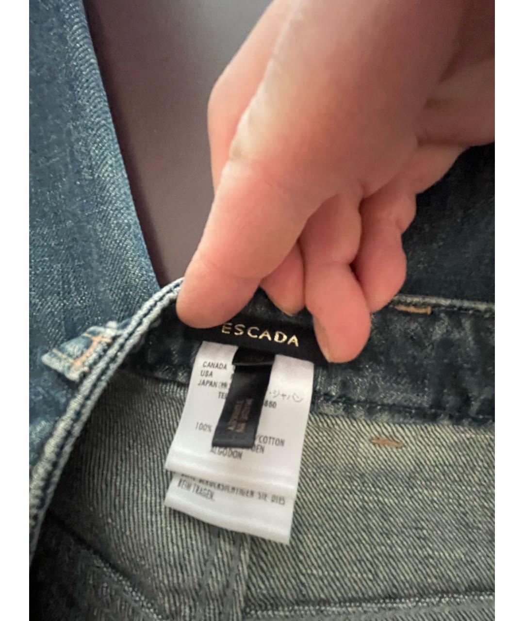 ESCADA Синие хлопковые прямые джинсы, фото 4