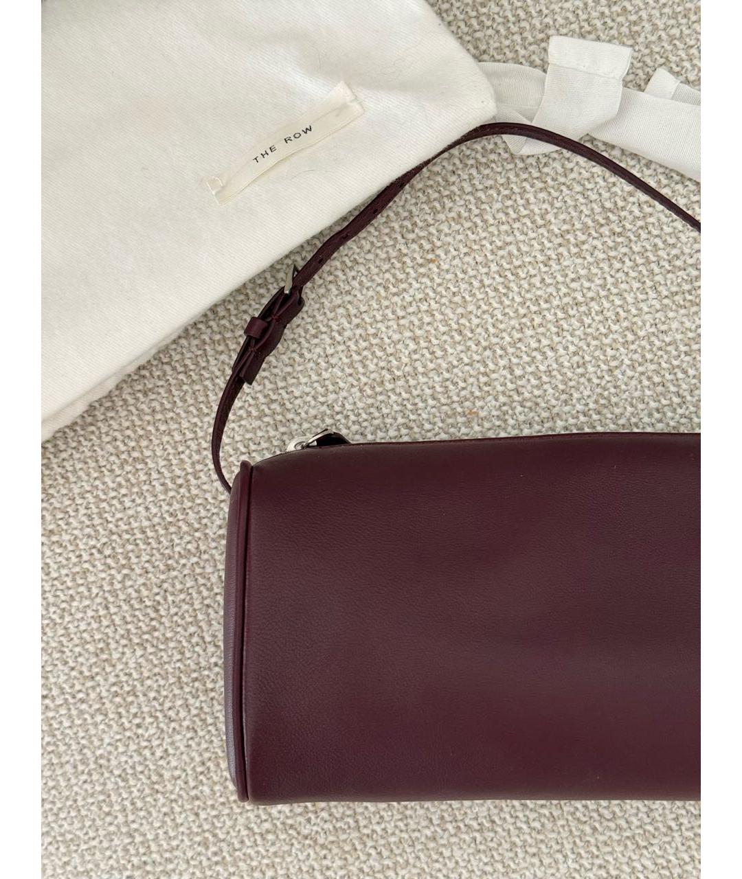 THE ROW Бордовая кожаная сумка с короткими ручками, фото 4