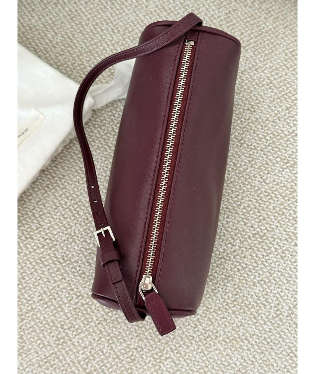 THE ROW Бордовая кожаная сумка с короткими ручками, фото 5