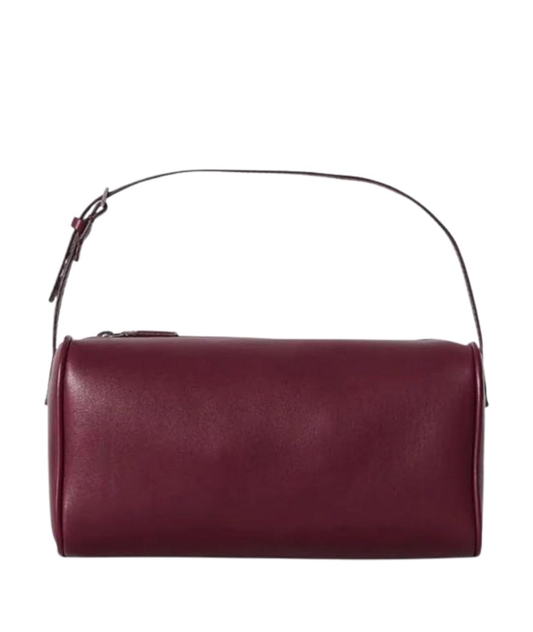 THE ROW Бордовая кожаная сумка с короткими ручками, фото 1