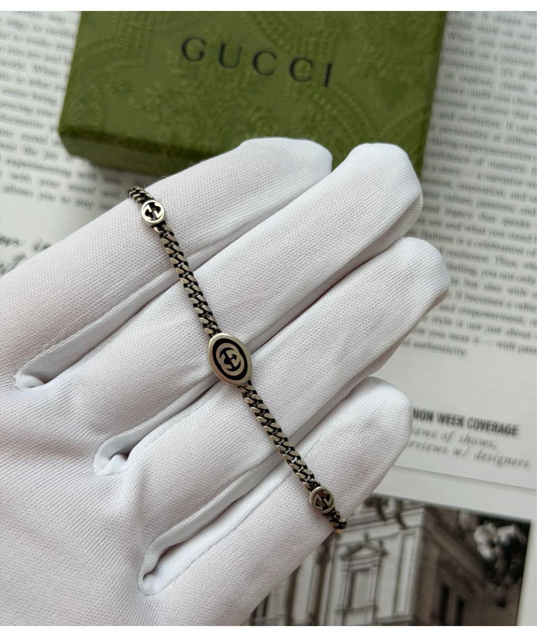 GUCCI Серебрянный серебряный браслет, фото 5