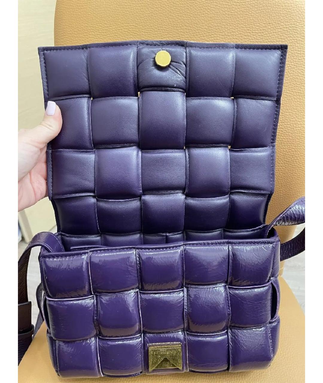 BOTTEGA VENETA Фиолетовая сумка через плечо из лакированной кожи, фото 5