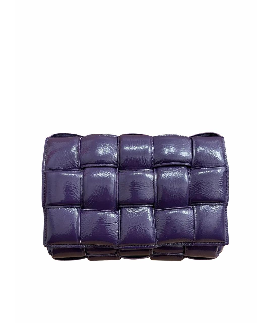 BOTTEGA VENETA Фиолетовая сумка через плечо из лакированной кожи, фото 1