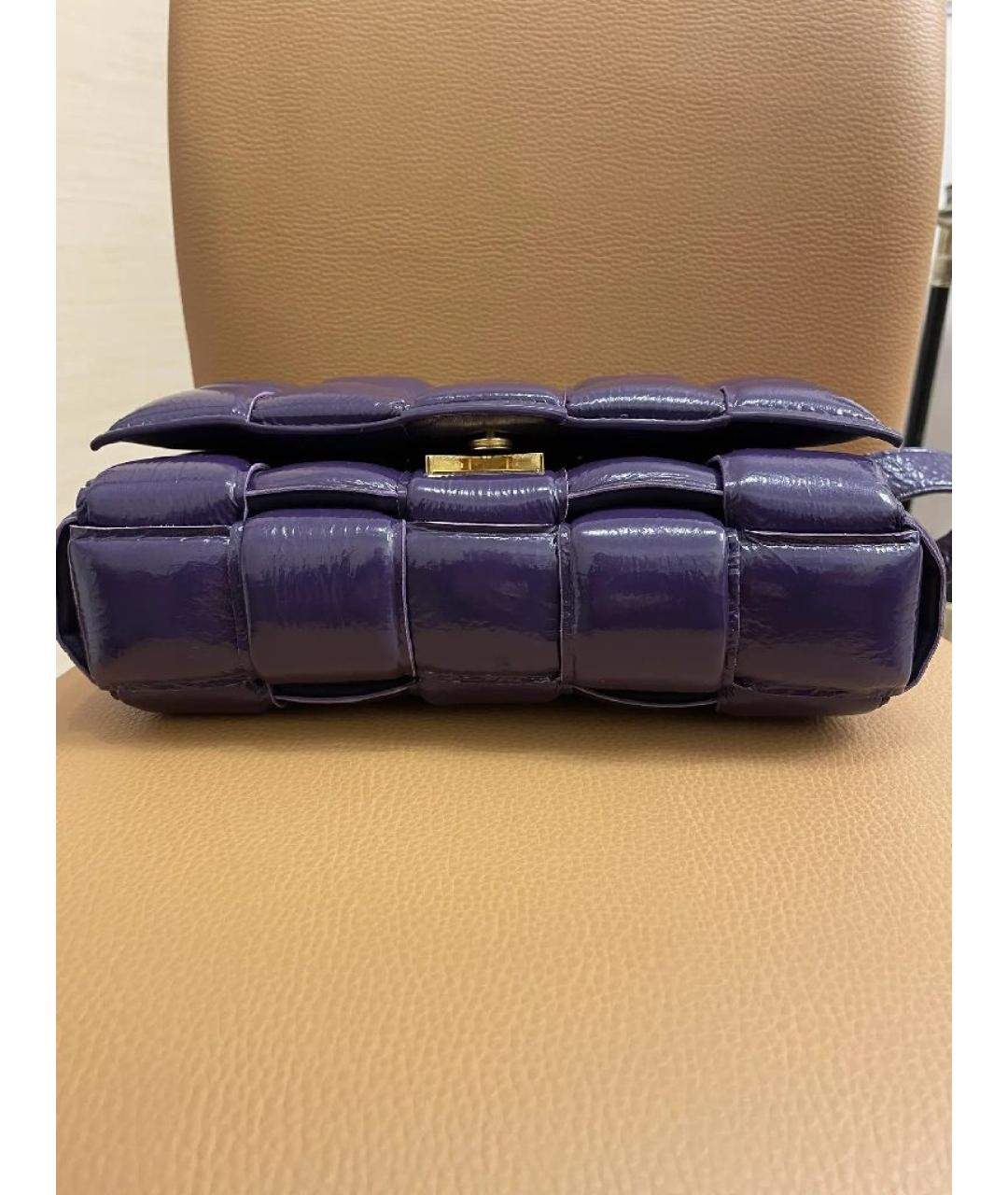 BOTTEGA VENETA Фиолетовая сумка через плечо из лакированной кожи, фото 3