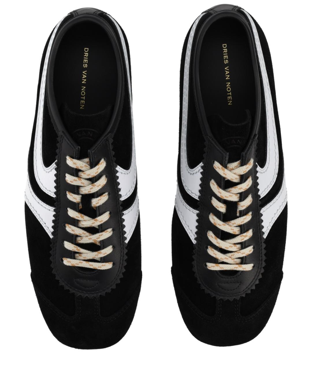 DRIES VAN NOTEN Черные кожаные кеды, фото 6