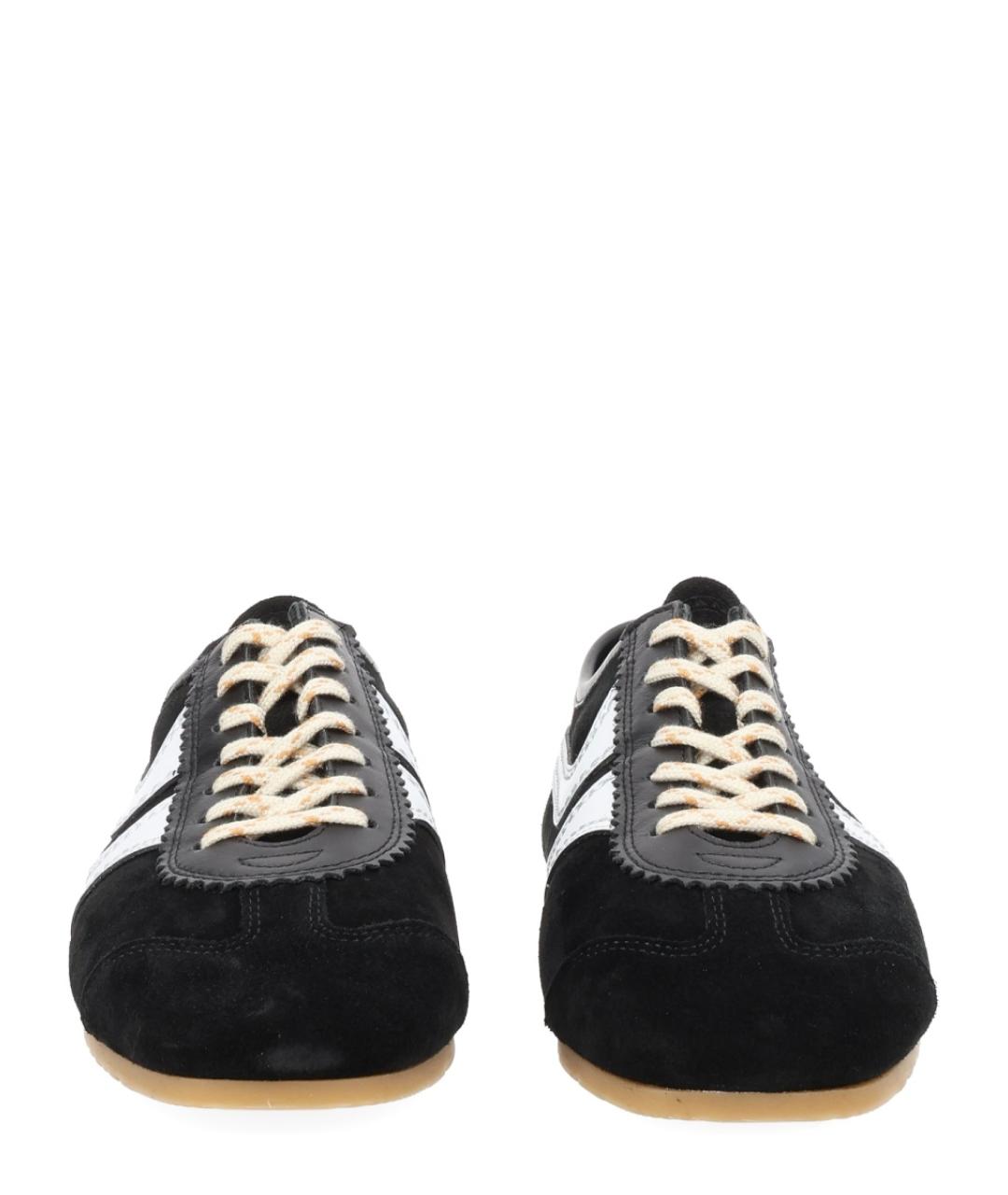 DRIES VAN NOTEN Черные кожаные кеды, фото 3