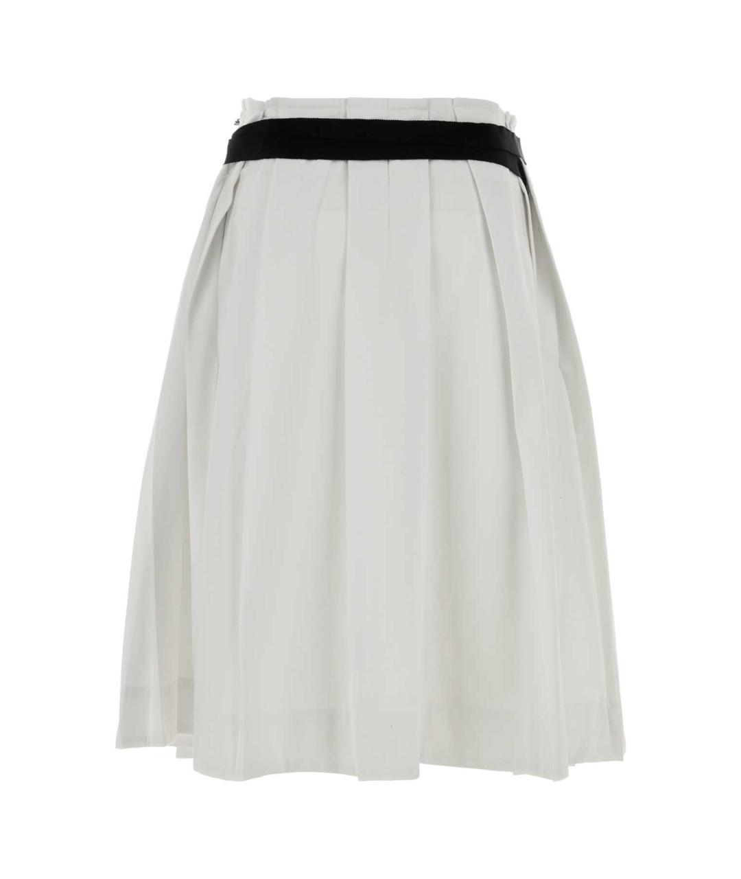 PRADA Белая полиэстеровая юбка миди, фото 2