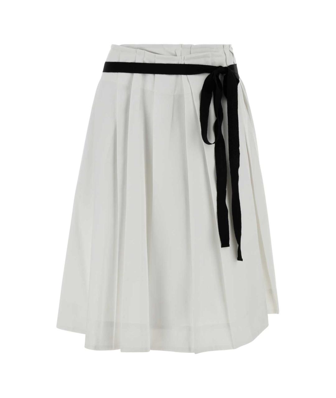 PRADA Белая полиэстеровая юбка миди, фото 1