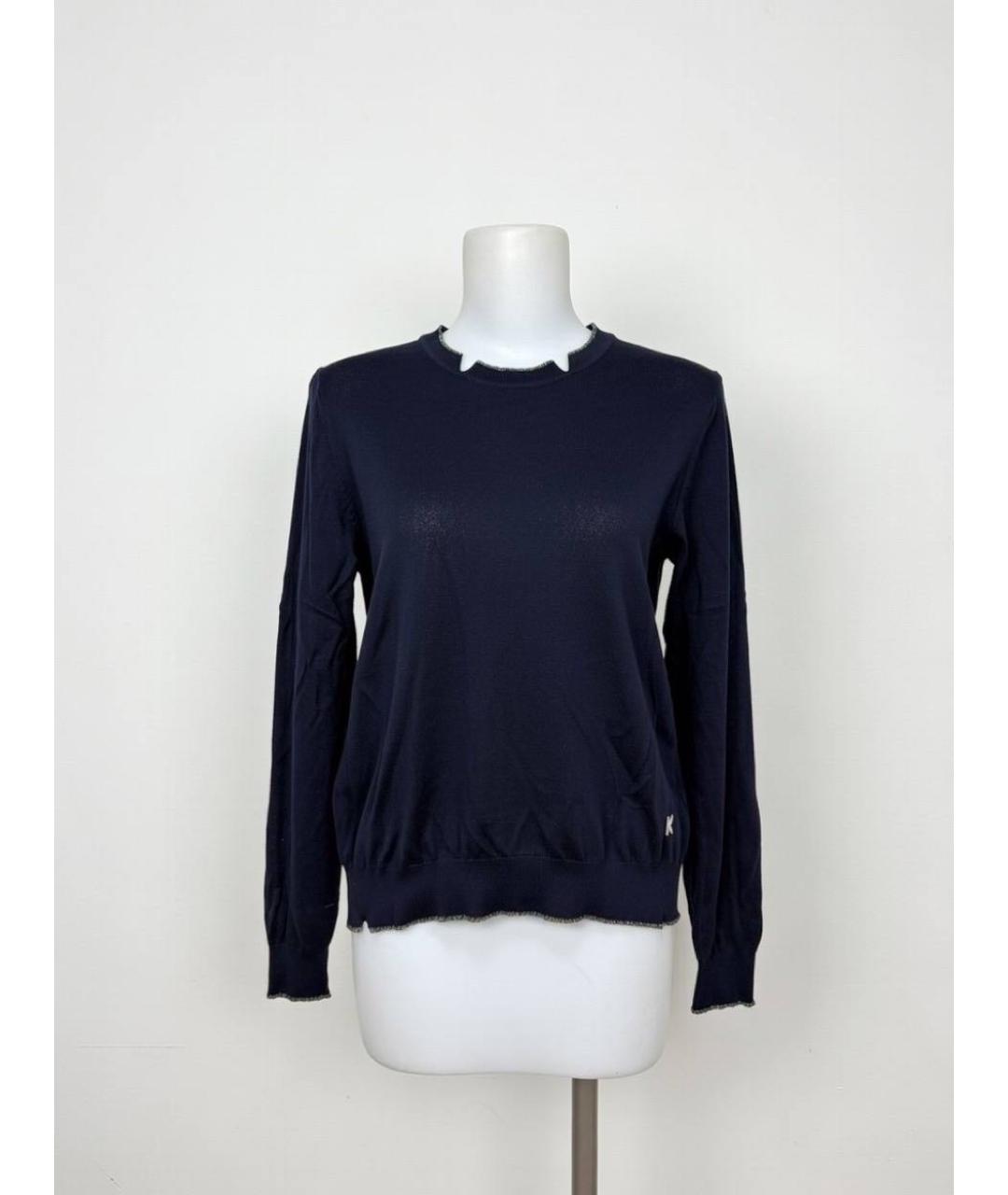 KENZO Темно-синий шерстяной джемпер / свитер, фото 7