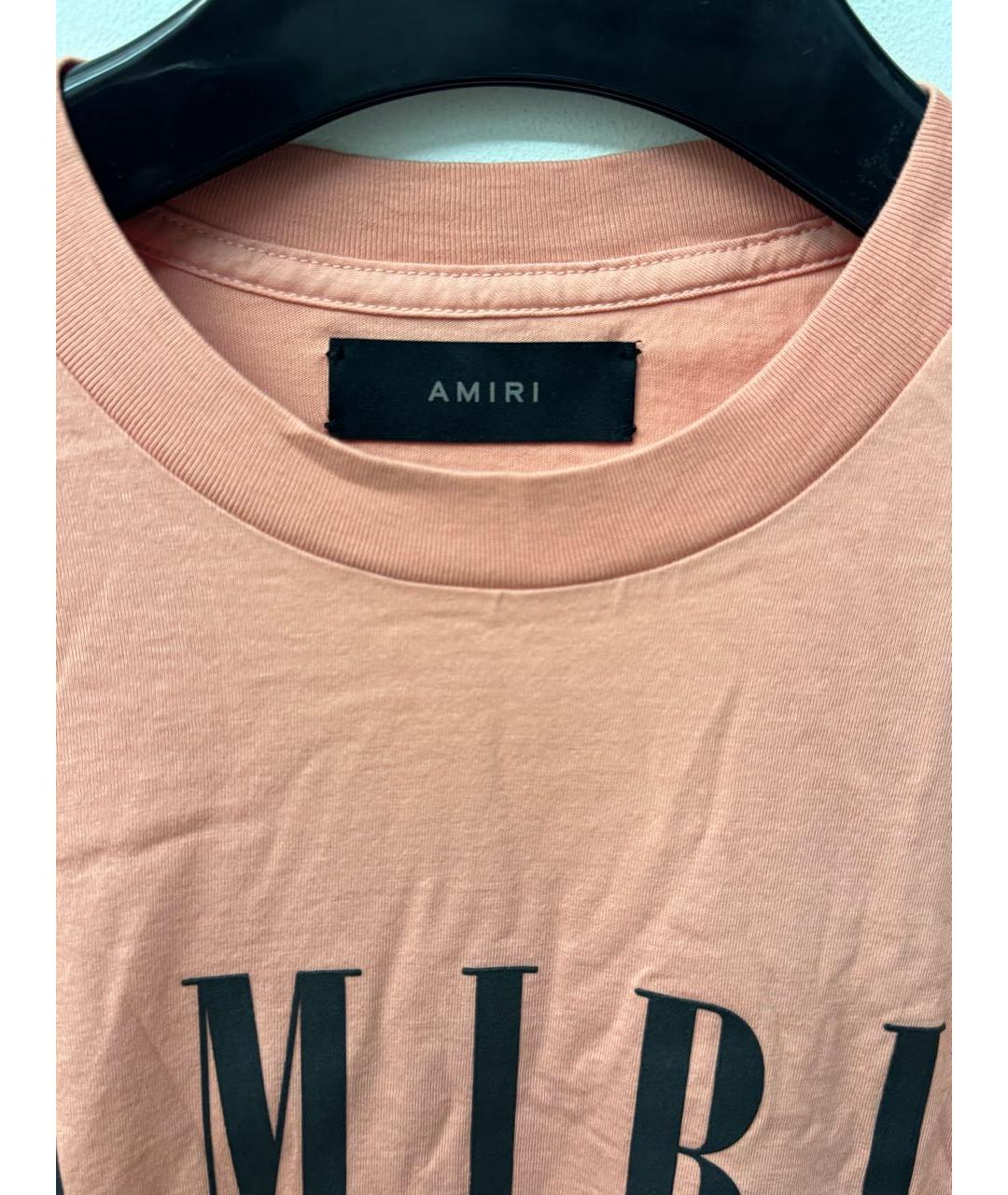 AMIRI Коралловая хлопковая футболка, фото 4