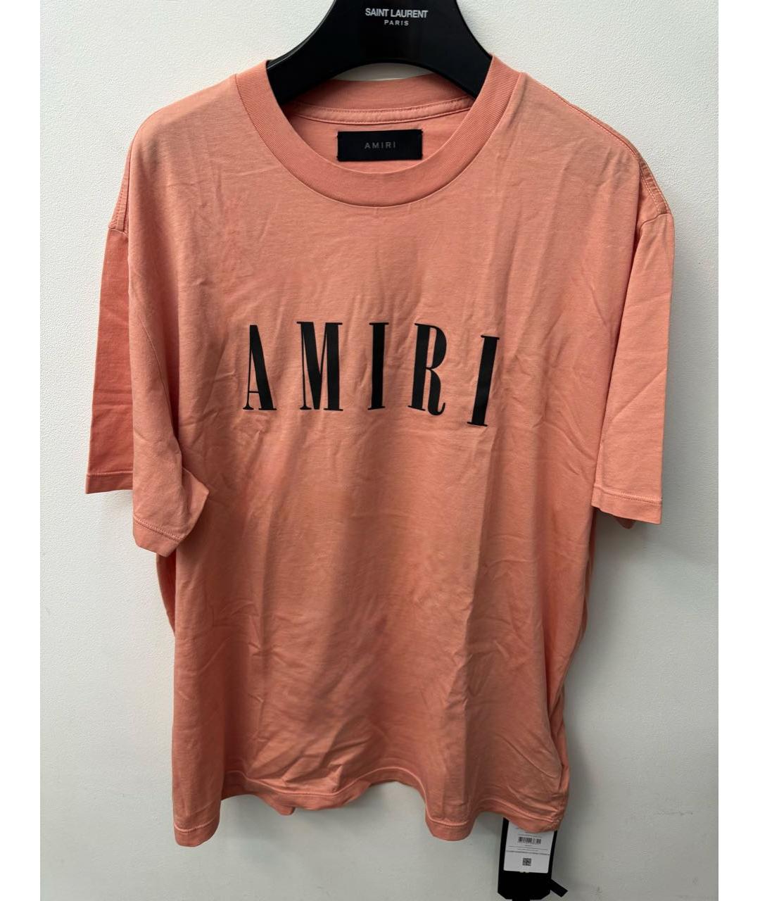 AMIRI Коралловая хлопковая футболка, фото 2