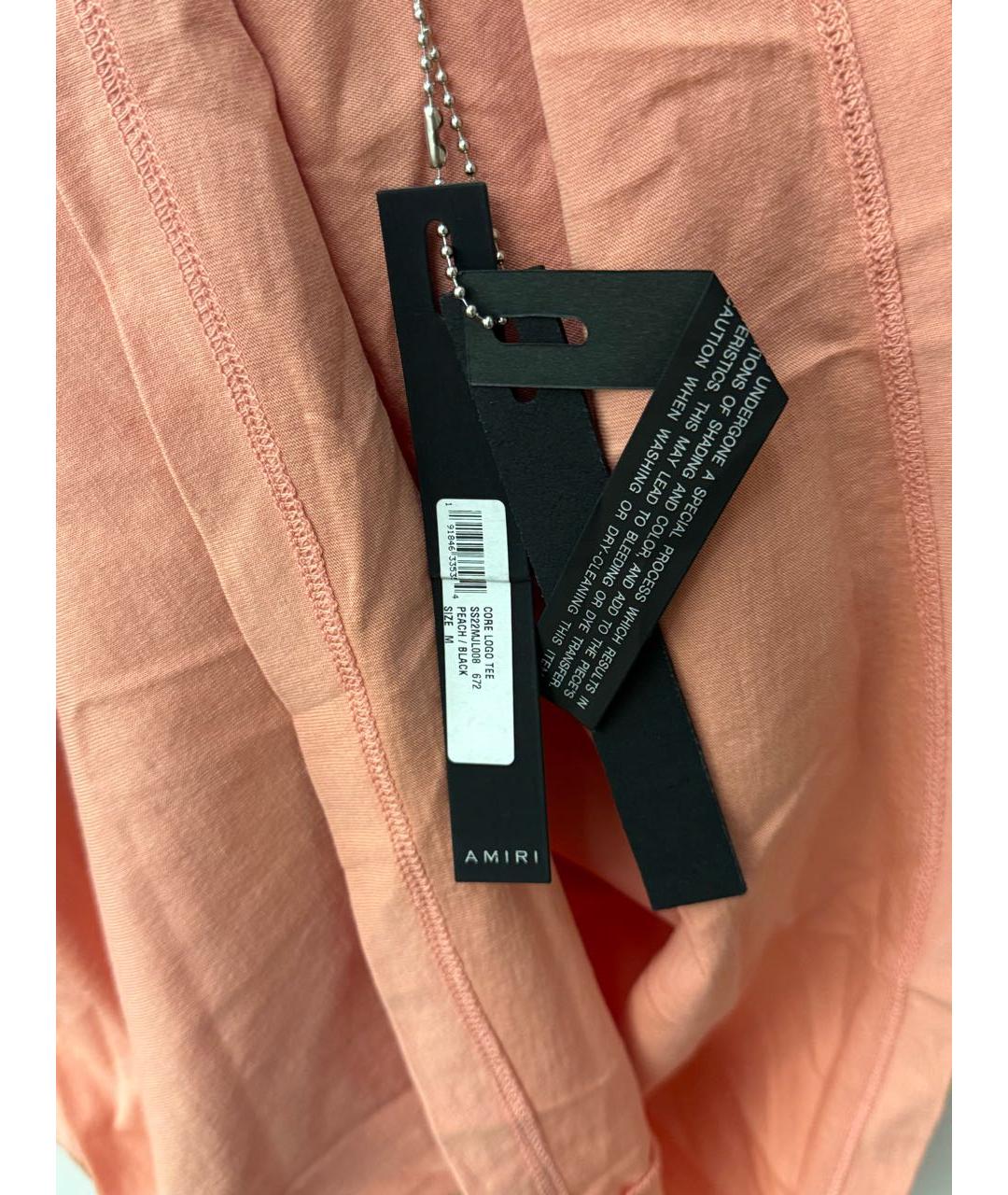 AMIRI Коралловая хлопковая футболка, фото 6